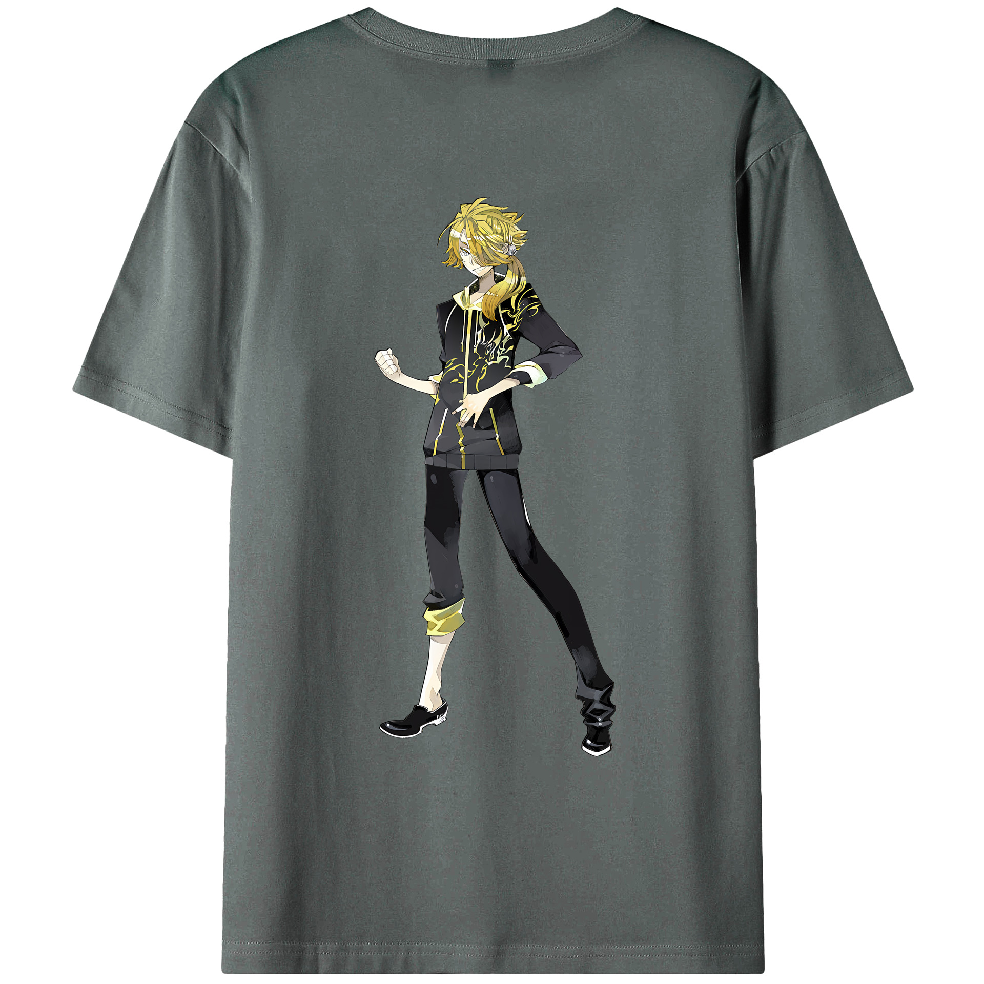 （画像用） 刀剣乱舞 Touken Ranbu 綿100％ メンズ半袖Tシャツ（バックプリント） 通気性